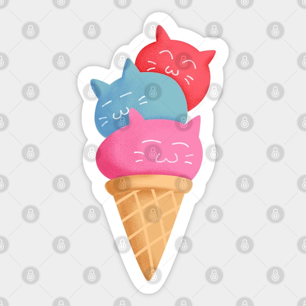 Cat ice cream Sticker by AbdieTees